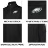 imageUltra Game Mens NFL Official QuarterZip Fleece Pullover Sweatshirt with Zipper PocketsBlack
