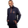 imageUltra Game Mens NFL Official QuarterZip Fleece Pullover Sweatshirt with Zipper PocketsTeam Color