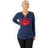 imageUltra Game NFL Womens Long Sleeve Fleece Lace Up SweatshirtTeam Color