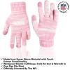 imageUltra Game NFL Womens Mens Super Soft Pink Marl Winter Beanie Knit Hat with Extra Warm Touch Screen GlovesPink
