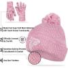 imageUltra Game NFL Womens Mens Super Soft Pink Marl Winter Beanie Knit Hat with Extra Warm Touch Screen GlovesPink