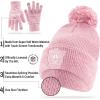 imageUltra Game NFL Womens Mens Super Soft Pink Marl Winter Beanie Knit Hat with Extra Warm Touch Screen GlovesPink