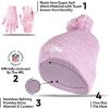 imageUltra Game NFL Womens Mens Super Soft Pink Marl Winter Beanie Knit Hat with Extra Warm Touch Screen GlovesPink