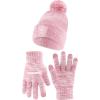 imageUltra Game NFL Womens Mens Super Soft Pink Marl Winter Beanie Knit Hat with Extra Warm Touch Screen GlovesPink
