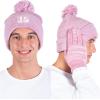 imageUltra Game NFL Womens Mens Super Soft Pink Marl Winter Beanie Knit Hat with Extra Warm Touch Screen GlovesPink