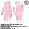 imageUltra Game NFL Womens Mens Super Soft Pink Marl Winter Beanie Knit Hat with Extra Warm Touch Screen GlovesPink