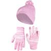 imageUltra Game NFL Womens Mens Super Soft Pink Marl Winter Beanie Knit Hat with Extra Warm Touch Screen GlovesPink