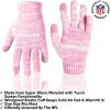 imageUltra Game NFL Womens Mens Super Soft Pink Marl Winter Beanie Knit Hat with Extra Warm Touch Screen GlovesPink