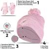 imageUltra Game NFL Womens Mens Super Soft Pink Marl Winter Beanie Knit Hat with Extra Warm Touch Screen GlovesPink