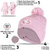 imageUltra Game NFL Womens Mens Super Soft Pink Marl Winter Beanie Knit Hat with Extra Warm Touch Screen GlovesPink
