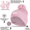 imageUltra Game NFL Womens Mens Super Soft Pink Marl Winter Beanie Knit Hat with Extra Warm Touch Screen GlovesPink