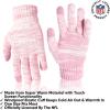 imageUltra Game NFL Womens Mens Super Soft Pink Marl Winter Beanie Knit Hat with Extra Warm Touch Screen GlovesPink