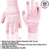 imageUltra Game NFL Womens Mens Super Soft Pink Marl Winter Beanie Knit Hat with Extra Warm Touch Screen GlovesPink