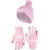 imageUltra Game NFL Womens Mens Super Soft Pink Marl Winter Beanie Knit Hat with Extra Warm Touch Screen GlovesPink
