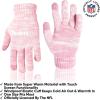 imageUltra Game NFL Womens Mens Super Soft Pink Marl Winter Beanie Knit Hat with Extra Warm Touch Screen GlovesPink