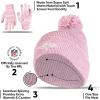 imageUltra Game NFL Womens Mens Super Soft Pink Marl Winter Beanie Knit Hat with Extra Warm Touch Screen GlovesPink