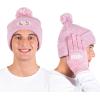 imageUltra Game NFL Womens Mens Super Soft Pink Marl Winter Beanie Knit Hat with Extra Warm Touch Screen GlovesPink