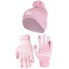 imageUltra Game NFL Womens Mens Super Soft Pink Marl Winter Beanie Knit Hat with Extra Warm Touch Screen GlovesPink