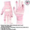 imageUltra Game NFL Womens Mens Super Soft Pink Marl Winter Beanie Knit Hat with Extra Warm Touch Screen GlovesPink