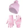 imageUltra Game NFL Womens Mens Super Soft Pink Marl Winter Beanie Knit Hat with Extra Warm Touch Screen GlovesPink