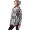 imageUltra Game NFL Womens Scoop VNeck Lightweight Striped Hoodie SweatshirtCarolina Panthers