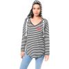 imageUltra Game NFL Womens Scoop VNeck Lightweight Striped Hoodie SweatshirtCleveland Browns