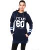imageUltra Game NFL womens Tunic Hoodie Pullover Sweatshirt TerryBlue