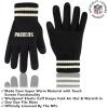 imageUltra Game Youth NFL Official Super Soft Cable Knit Winter Beanie Knit Hat with Extra Warm Touch Screen GlovesBlack