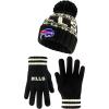 imageUltra Game Youth NFL Official Super Soft Cable Knit Winter Beanie Knit Hat with Extra Warm Touch Screen GlovesBlack