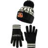 imageUltra Game Youth NFL Official Super Soft Cable Knit Winter Beanie Knit Hat with Extra Warm Touch Screen GlovesBlack