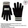 imageUltra Game Youth NFL Official Super Soft Cable Knit Winter Beanie Knit Hat with Extra Warm Touch Screen GlovesBlack