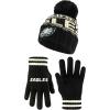imageUltra Game Youth NFL Official Super Soft Cable Knit Winter Beanie Knit Hat with Extra Warm Touch Screen GlovesBlack