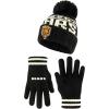 imageUltra Game Youth NFL Official Super Soft Cable Knit Winter Beanie Knit Hat with Extra Warm Touch Screen GlovesBlack
