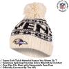 imageUltra Game Youth NFL Official Super Soft Cable Knit Winter Beanie Knit Hat with Extra Warm Touch Screen GlovesNatural
