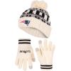 imageUltra Game Youth NFL Official Super Soft Cable Knit Winter Beanie Knit Hat with Extra Warm Touch Screen GlovesNatural