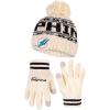 imageUltra Game Youth NFL Official Super Soft Cable Knit Winter Beanie Knit Hat with Extra Warm Touch Screen GlovesNatural