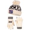 imageUltra Game Youth NFL Official Super Soft Cable Knit Winter Beanie Knit Hat with Extra Warm Touch Screen GlovesNatural