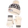 imageUltra Game Youth NFL Official Super Soft Cable Knit Winter Beanie Knit Hat with Extra Warm Touch Screen GlovesNatural