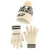 imageUltra Game Youth NFL Official Super Soft Cable Knit Winter Beanie Knit Hat with Extra Warm Touch Screen GlovesNatural