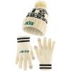 imageUltra Game Youth NFL Official Super Soft Cable Knit Winter Beanie Knit Hat with Extra Warm Touch Screen GlovesNatural