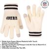 imageUltra Game Youth NFL Official Super Soft Cable Knit Winter Beanie Knit Hat with Extra Warm Touch Screen GlovesNatural