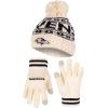 imageUltra Game Youth NFL Official Super Soft Cable Knit Winter Beanie Knit Hat with Extra Warm Touch Screen GlovesNatural