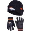 imageUltra Game Youth NFL Official Super Soft Marl Knit Winter Beanie Knit Hat with Extra Warm Touch Screen GlovesTeam Color