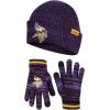 imageUltra Game Youth NFL Official Super Soft Marl Knit Winter Beanie Knit Hat with Extra Warm Touch Screen GlovesTeam Color