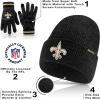 imageUltra Game Youth NFL Official Super Soft Marl Knit Winter Beanie Knit Hat with Extra Warm Touch Screen GlovesTeam Color