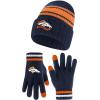 imageUltra Game Youth NFL Official Super Soft Team Stripe Winter Beanie Knit Hat with Warm Touch Screen GlovesTeam Color