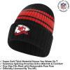 imageUltra Game Youth NFL Official Super Soft Team Stripe Winter Beanie Knit Hat with Warm Touch Screen GlovesTeam Color