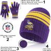 imageUltra Game Youth NFL Official Super Soft Team Stripe Winter Beanie Knit Hat with Warm Touch Screen GlovesTeam Color