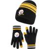 imageUltra Game Youth NFL Official Super Soft Team Stripe Winter Beanie Knit Hat with Warm Touch Screen GlovesTeam Color