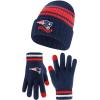 imageUltra Game Youth NFL Official Super Soft Team Stripe Winter Beanie Knit Hat with Warm Touch Screen GlovesTeam Color